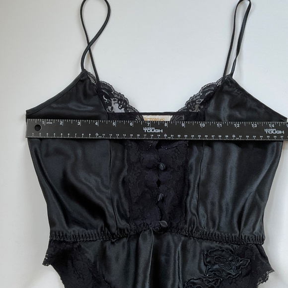 VTG Victoria's Secret Lace Teddy Bodysuit Sz S Black Gold Label Coquette Y2K - Picture 7 of 9